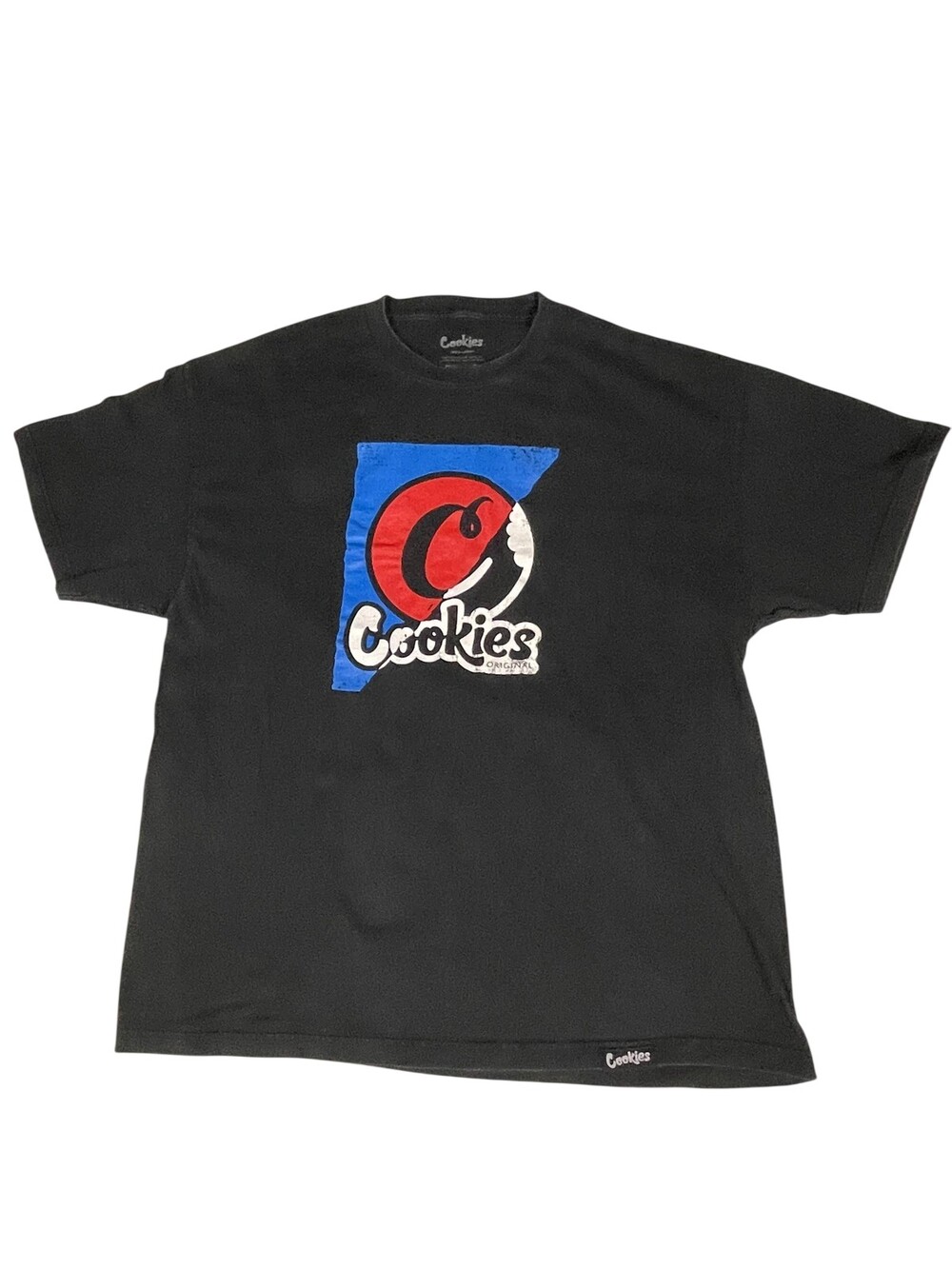 Cookies Shirt Mens XL Black Original Logo Graphic Streetwear Tee Front Print